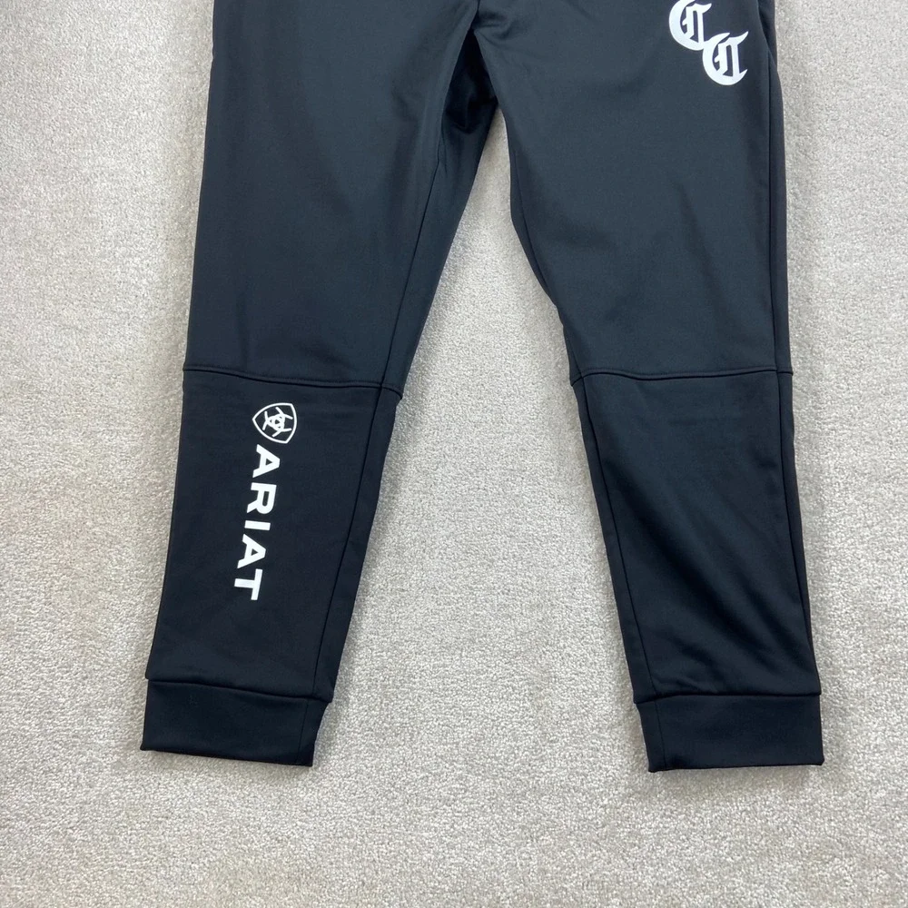 NWT Ariat Compton Cowboys Joggers Mens XL Black Cold Series Fleece Sweatpants